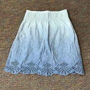 EUC Sundance Ombre Blue Scalloped Hem Skirt, Size 4